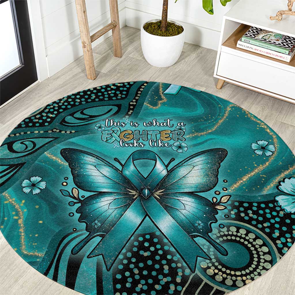 Ovarian Cancer Awareness Round Carpet This Is What A Fighter Looks Like