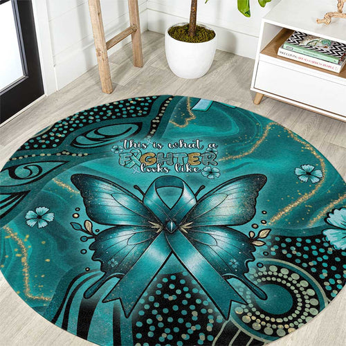 Ovarian Cancer Awareness Round Carpet This Is What A Fighter Looks Like