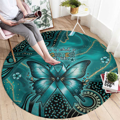 Ovarian Cancer Awareness Round Carpet This Is What A Fighter Looks Like
