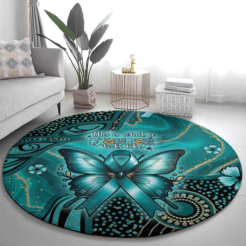 Ovarian Cancer Awareness Round Carpet This Is What A Fighter Looks Like