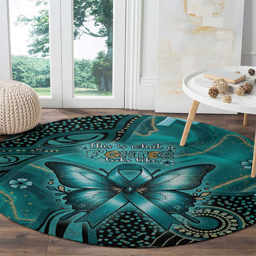 Ovarian Cancer Awareness Round Carpet This Is What A Fighter Looks Like
