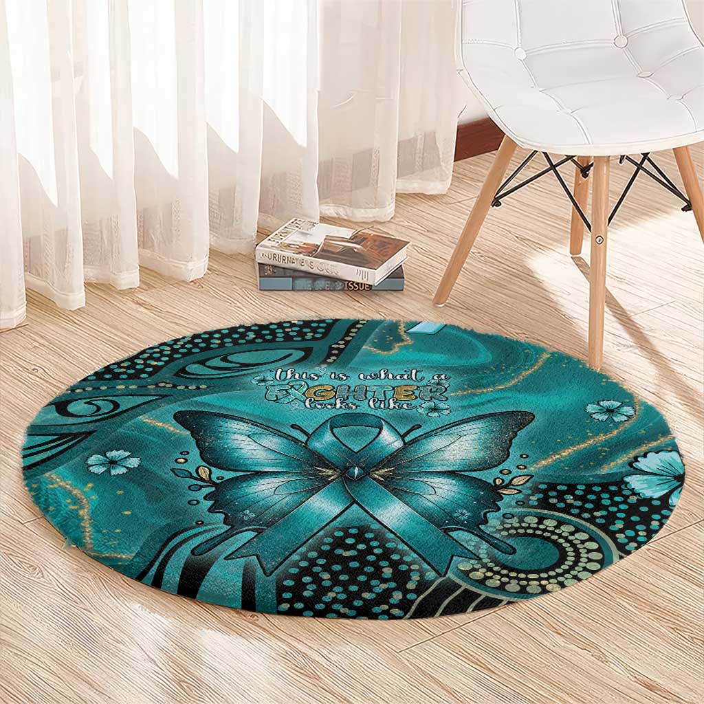 Ovarian Cancer Awareness Round Carpet This Is What A Fighter Looks Like