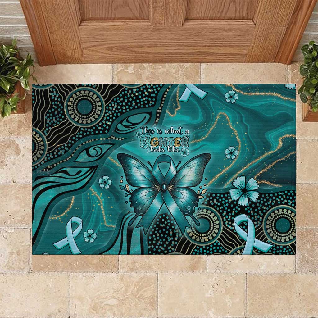 Ovarian Cancer Awareness Rubber Doormat This Is What A Fighter Looks Like