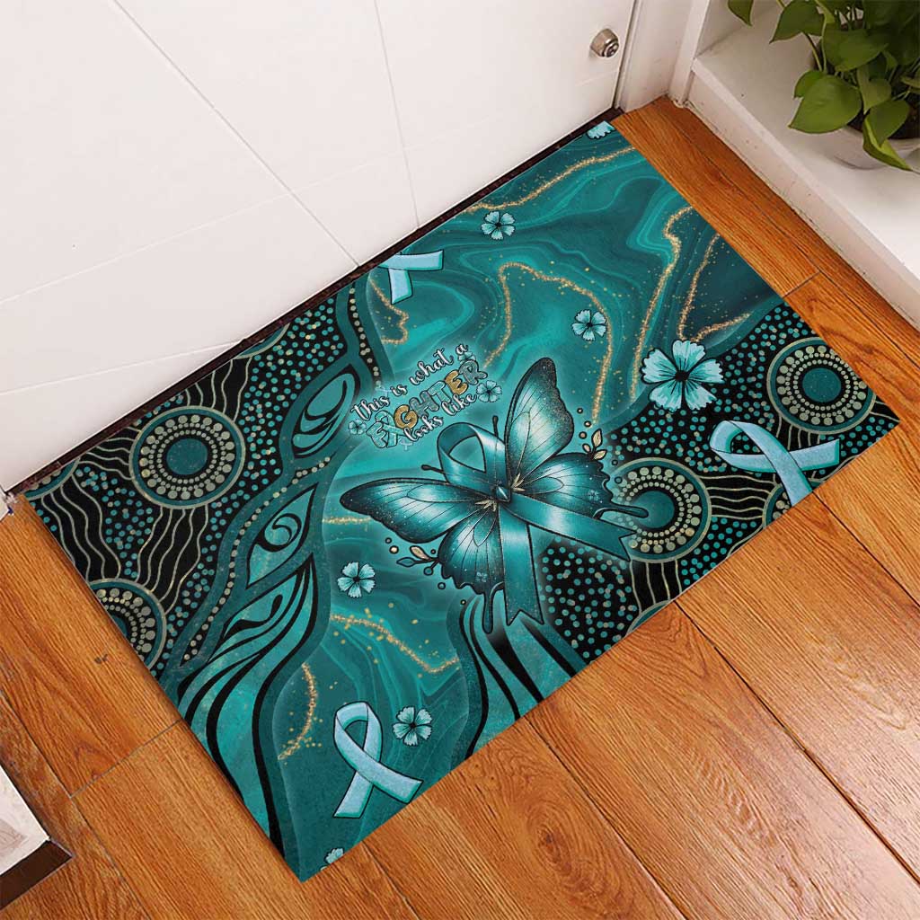 Ovarian Cancer Awareness Rubber Doormat This Is What A Fighter Looks Like