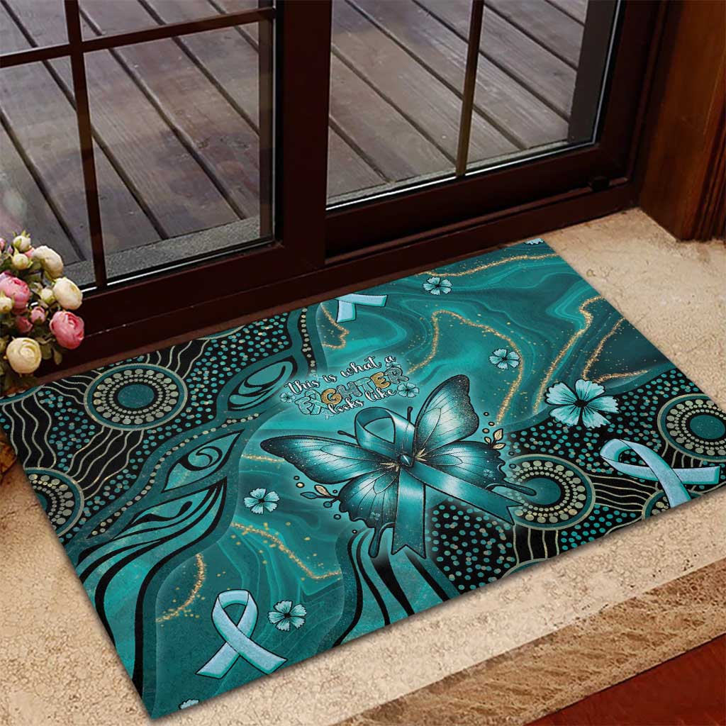 Ovarian Cancer Awareness Rubber Doormat This Is What A Fighter Looks Like