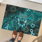 Ovarian Cancer Awareness Rubber Doormat This Is What A Fighter Looks Like