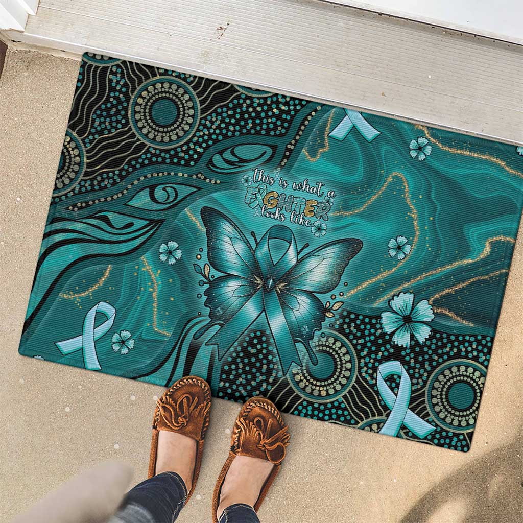 Ovarian Cancer Awareness Rubber Doormat This Is What A Fighter Looks Like
