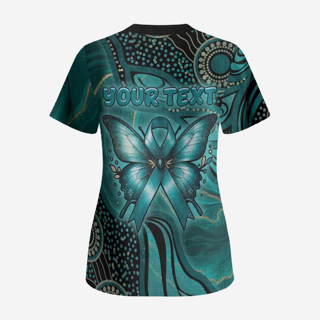 Personalised Ovarian Cancer Awareness Scrub Top This Is What A Fighter Looks Like