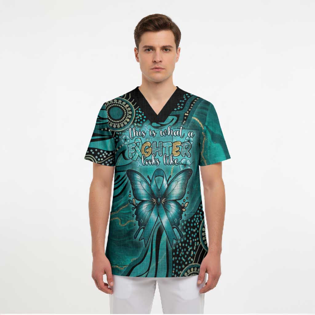 Personalised Ovarian Cancer Awareness Scrub Top This Is What A Fighter Looks Like
