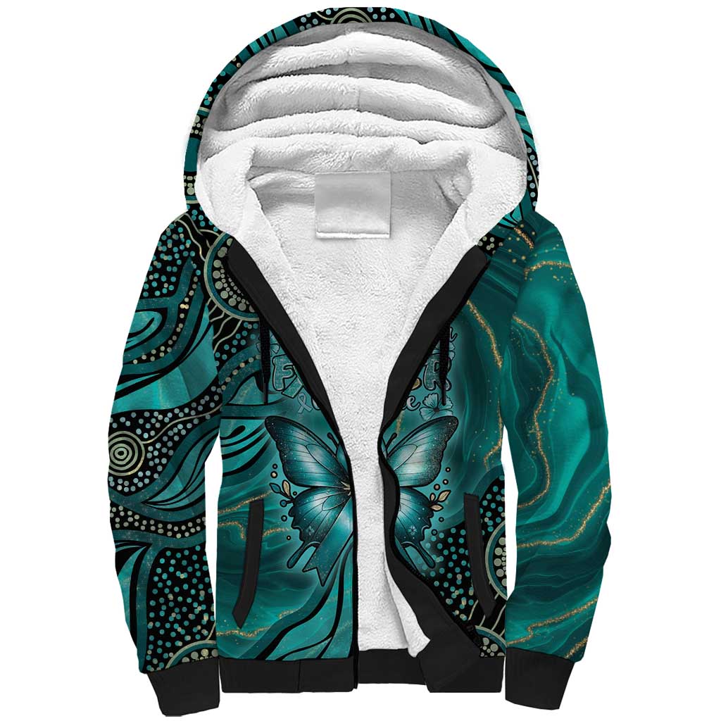 Personalised Ovarian Cancer Awareness Sherpa Hoodie This Is What A Fighter Looks Like