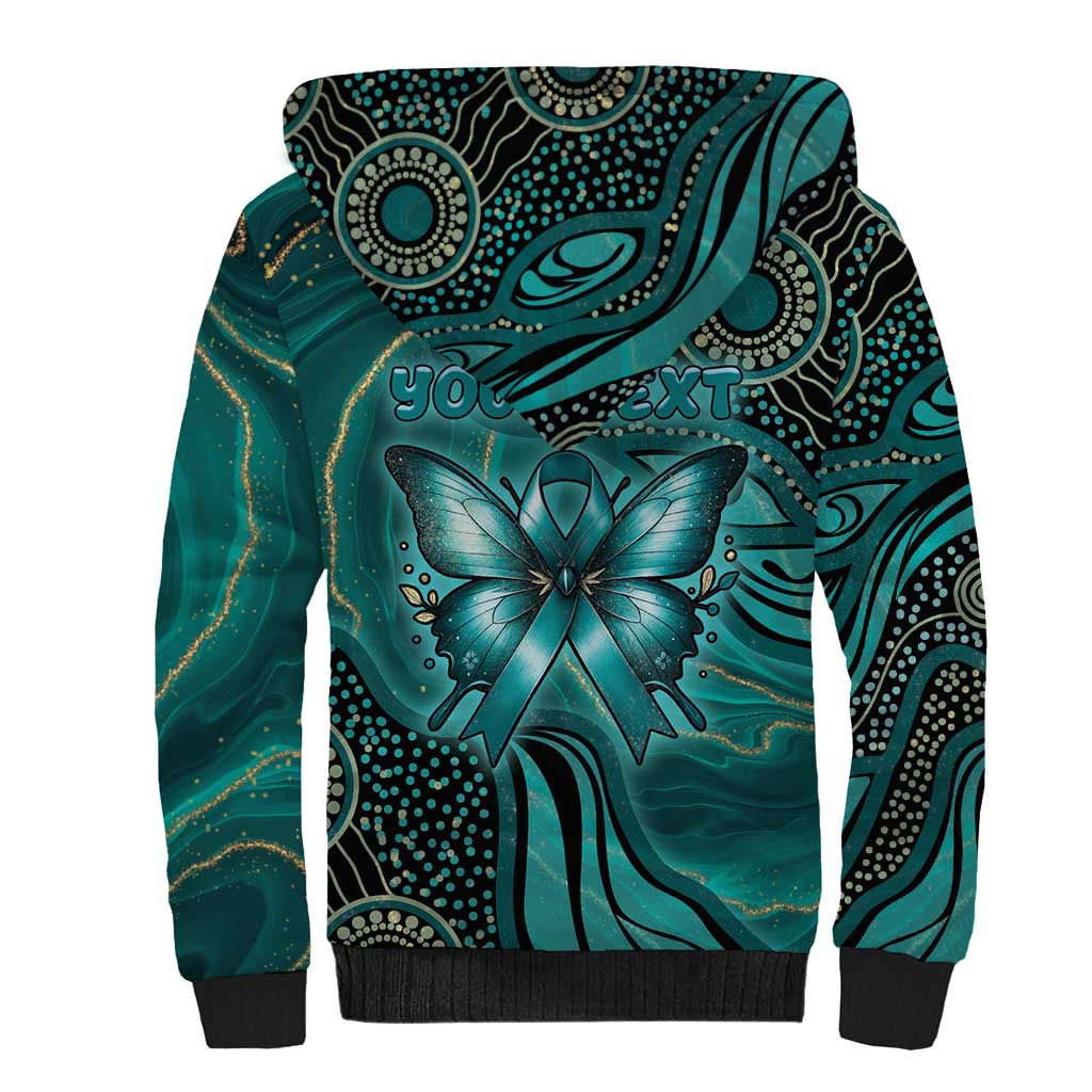 Personalised Ovarian Cancer Awareness Sherpa Hoodie This Is What A Fighter Looks Like
