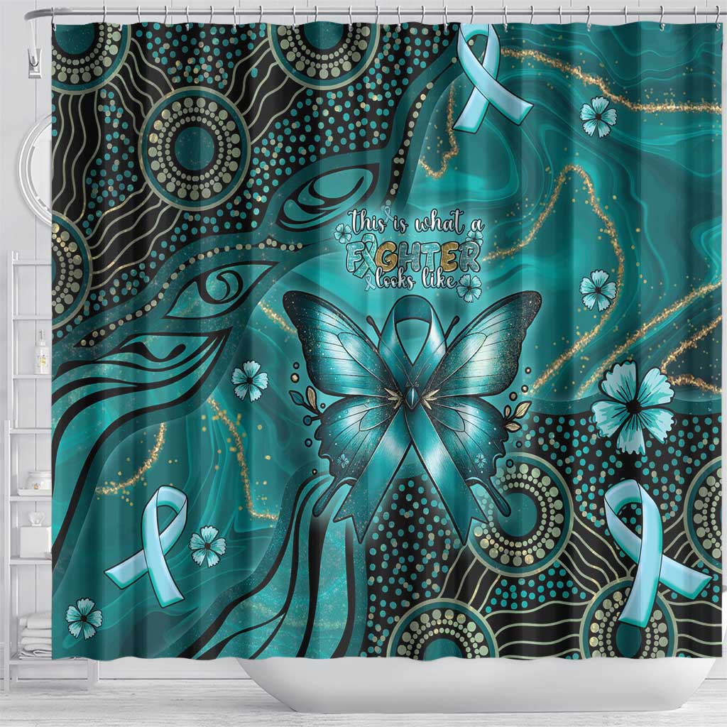 Ovarian Cancer Awareness Shower Curtain This Is What A Fighter Looks Like