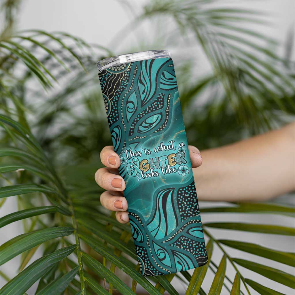 Personalised Ovarian Cancer Awareness Skinny Tumbler This Is What A Fighter Looks Like