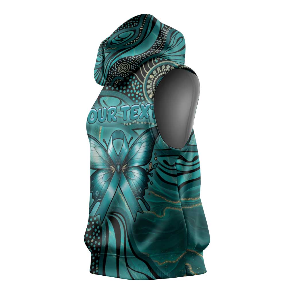 Personalised Ovarian Cancer Awareness Sleeveless Hoodie This Is What A Fighter Looks Like