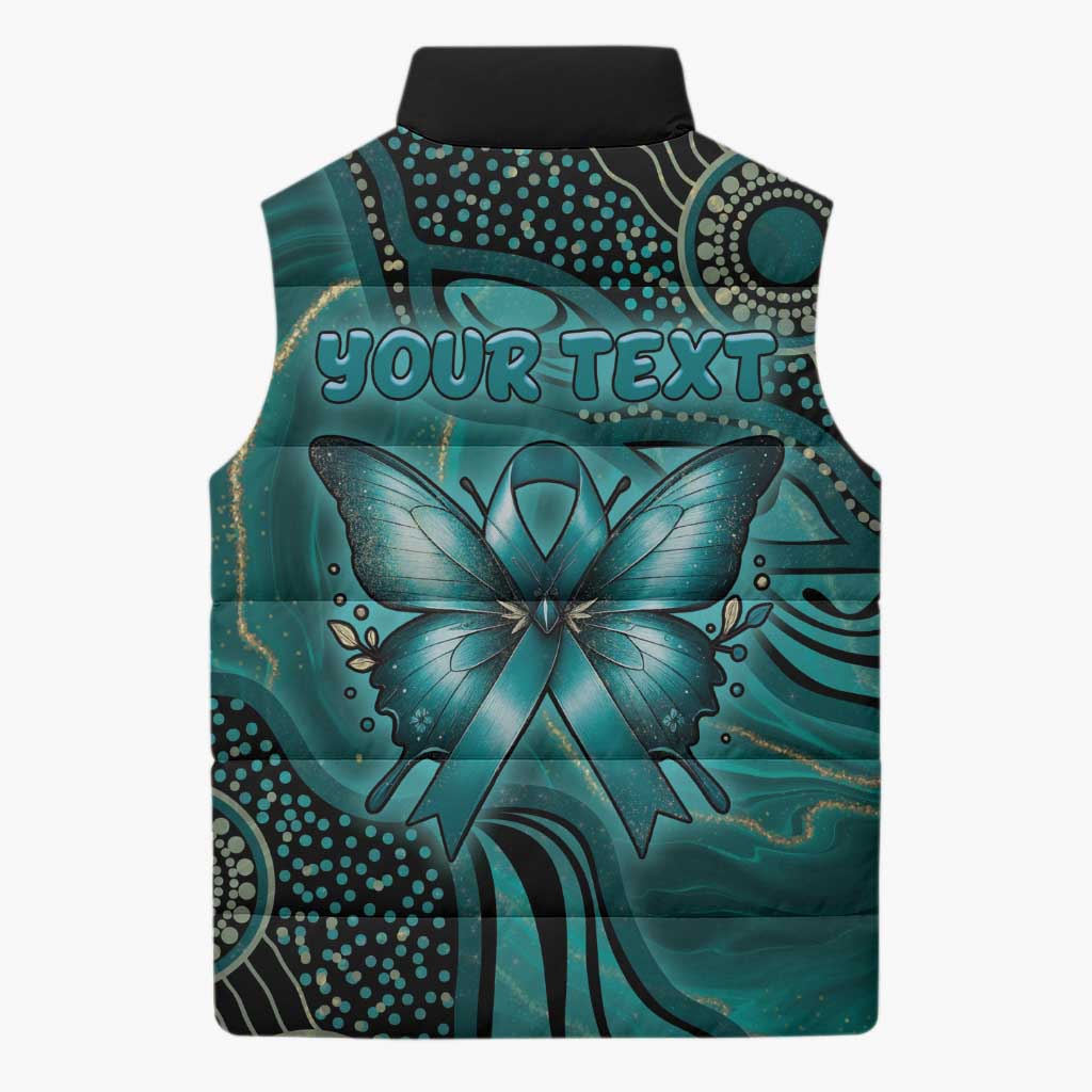 Personalised Ovarian Cancer Awareness Sleeveless Puffer Jacket This Is What A Fighter Looks Like