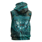 Personalised Ovarian Cancer Awareness Sleeveless Zip Hoodie This Is What A Fighter Looks Like