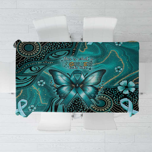 Ovarian Cancer Awareness Tablecloth This Is What A Fighter Looks Like