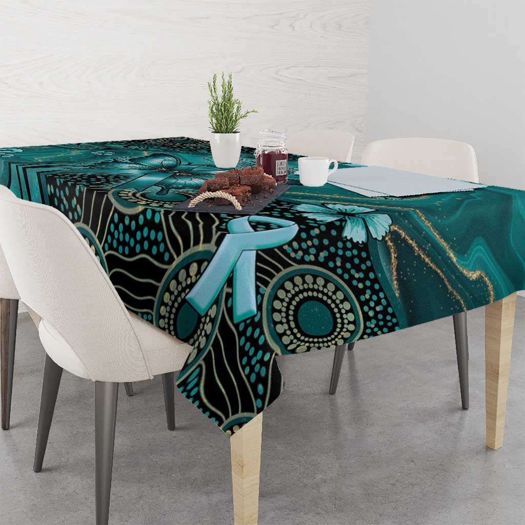 Ovarian Cancer Awareness Tablecloth This Is What A Fighter Looks Like