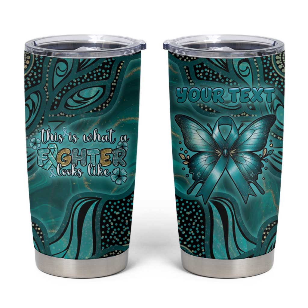 Personalised Ovarian Cancer Awareness Tumbler Cup This Is What A Fighter Looks Like