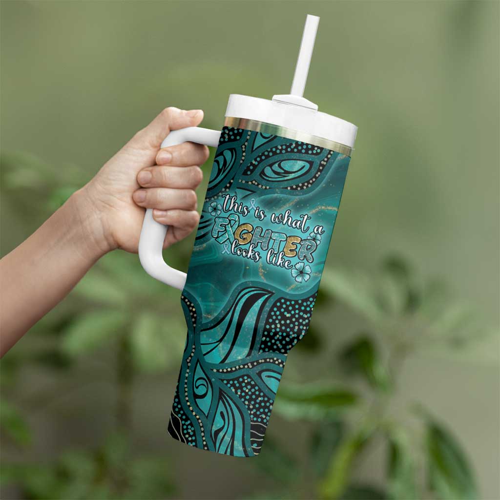 Personalised Ovarian Cancer Awareness Tumbler With Handle This Is What A Fighter Looks Like
