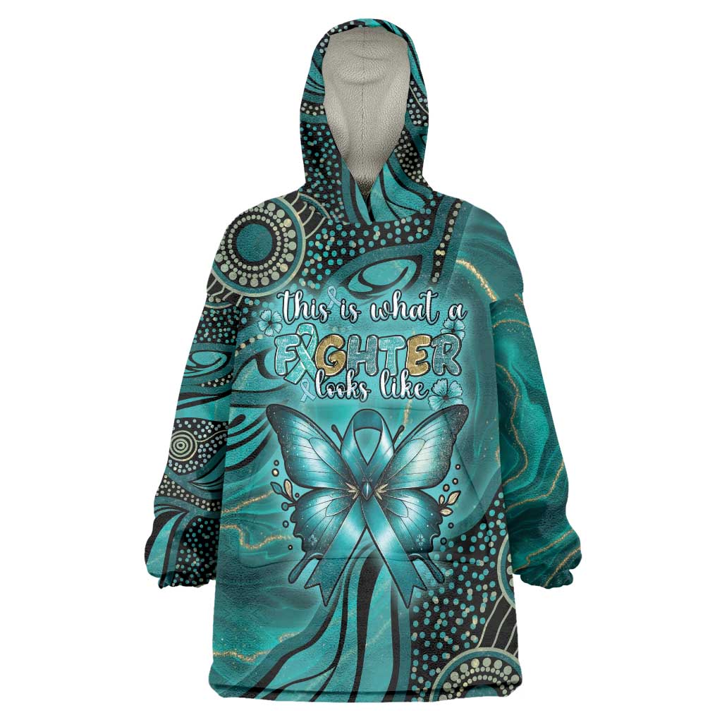 Personalised Ovarian Cancer Awareness Wearable Blanket Hoodie This Is What A Fighter Looks Like