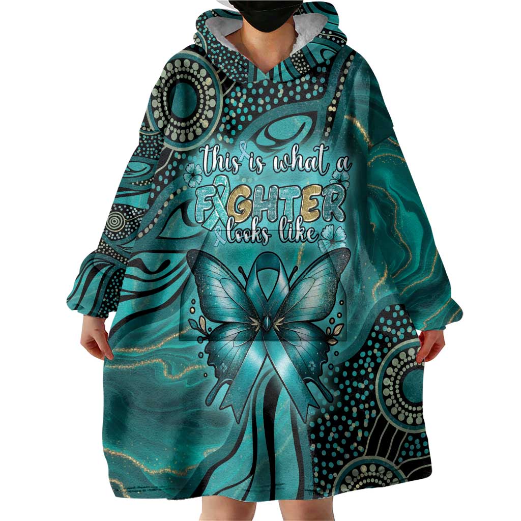 Personalised Ovarian Cancer Awareness Wearable Blanket Hoodie This Is What A Fighter Looks Like