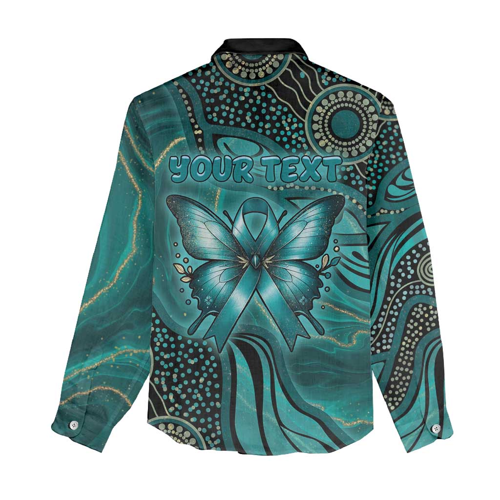 Personalised Ovarian Cancer Awareness Women Casual Shirt This Is What A Fighter Looks Like