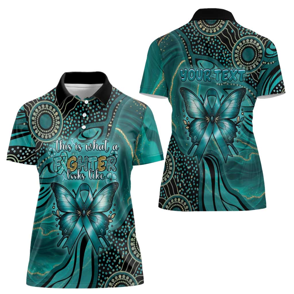 Personalised Ovarian Cancer Awareness Women Polo Shirt This Is What A Fighter Looks Like