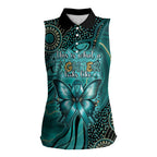 Personalised Ovarian Cancer Awareness Women Sleeveless Polo Shirt This Is What A Fighter Looks Like