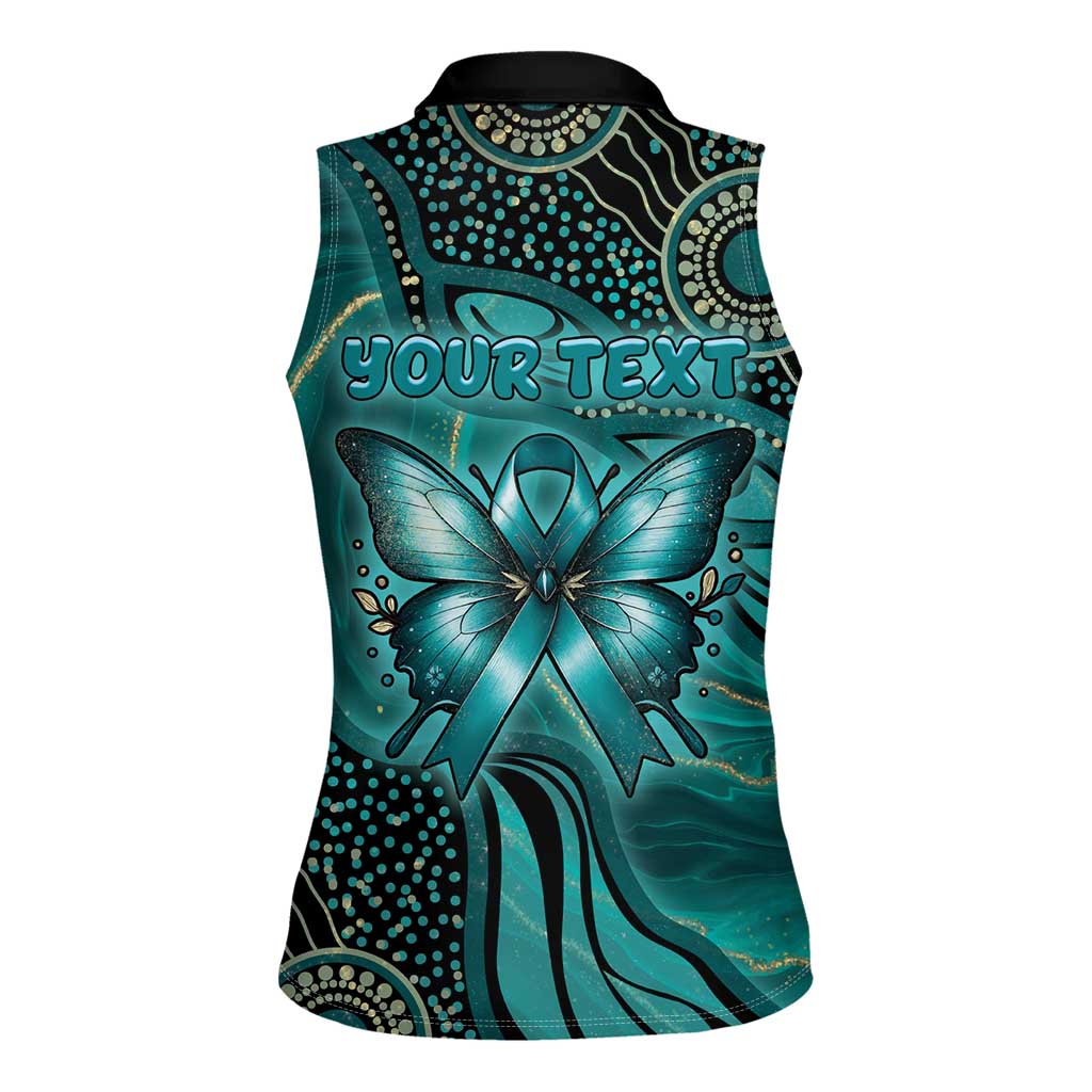 Personalised Ovarian Cancer Awareness Women Sleeveless Polo Shirt This Is What A Fighter Looks Like