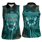 Personalised Ovarian Cancer Awareness Women Sleeveless Polo Shirt This Is What A Fighter Looks Like