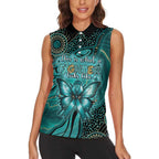 Personalised Ovarian Cancer Awareness Women Sleeveless Polo Shirt This Is What A Fighter Looks Like