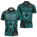 Personalised Ovarian Cancer Awareness Zipper Polo Shirt This Is What A Fighter Looks Like