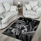 Maori Romantic Valentine Area Rug The Hongi Kiss Black Galaxy