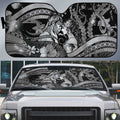 Maori Romantic Valentine Auto Sun Shade The Hongi Kiss Black Galaxy