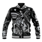 Personalised Maori Romantic Valentine Baseball Jacket The Hongi Kiss Black Galaxy