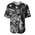 Personalised Maori Romantic Valentine Baseball Jersey The Hongi Kiss Black Galaxy