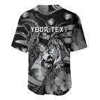 Personalised Maori Romantic Valentine Baseball Jersey The Hongi Kiss Black Galaxy