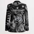 Personalised Maori Romantic Valentine Blazer The Hongi Kiss Black Galaxy