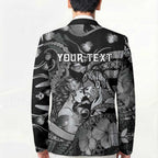 Personalised Maori Romantic Valentine Blazer The Hongi Kiss Black Galaxy