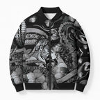 Personalised Maori Romantic Valentine Bomber Puffer Jacket The Hongi Kiss Black Galaxy