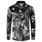 Personalised Maori Romantic Valentine Button Sweatshirt The Hongi Kiss Black Galaxy