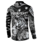 Personalised Maori Romantic Valentine Button Sweatshirt The Hongi Kiss Black Galaxy