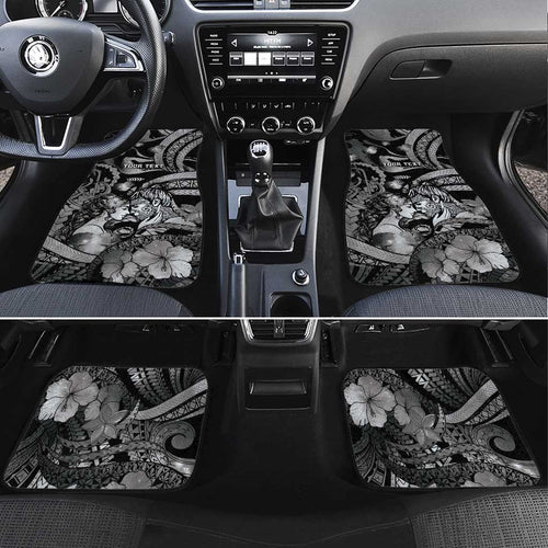 Personalised Maori Romantic Valentine Car Mats The Hongi Kiss Black Galaxy