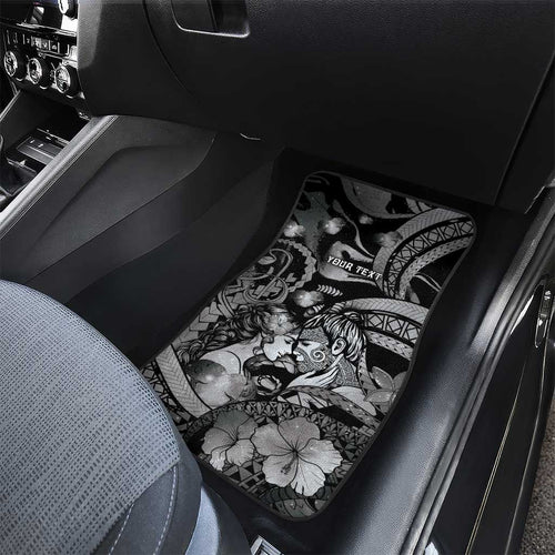 Personalised Maori Romantic Valentine Car Mats The Hongi Kiss Black Galaxy