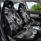 Maori Romantic Valentine Car Seat Cover The Hongi Kiss Black Galaxy
