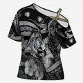 Personalised Maori Romantic Valentine Cross Shoulder Shirt The Hongi Kiss Black Galaxy