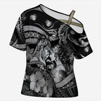 Personalised Maori Romantic Valentine Cross Shoulder Shirt The Hongi Kiss Black Galaxy
