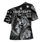 Personalised Maori Romantic Valentine Cross Shoulder Shirt The Hongi Kiss Black Galaxy