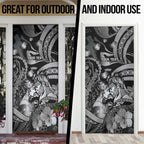 Personalised Maori Romantic Valentine Door Cover The Hongi Kiss Black Galaxy